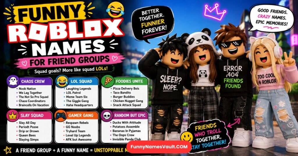 Funny Roblox Names For Friend Groups