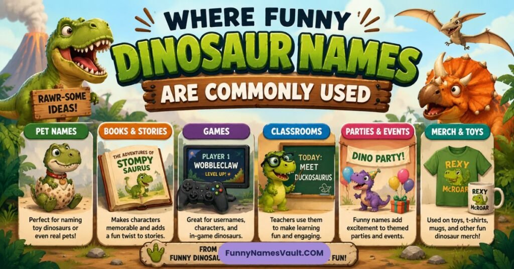 Where Funny Dinosaur Names Are Commonly Used