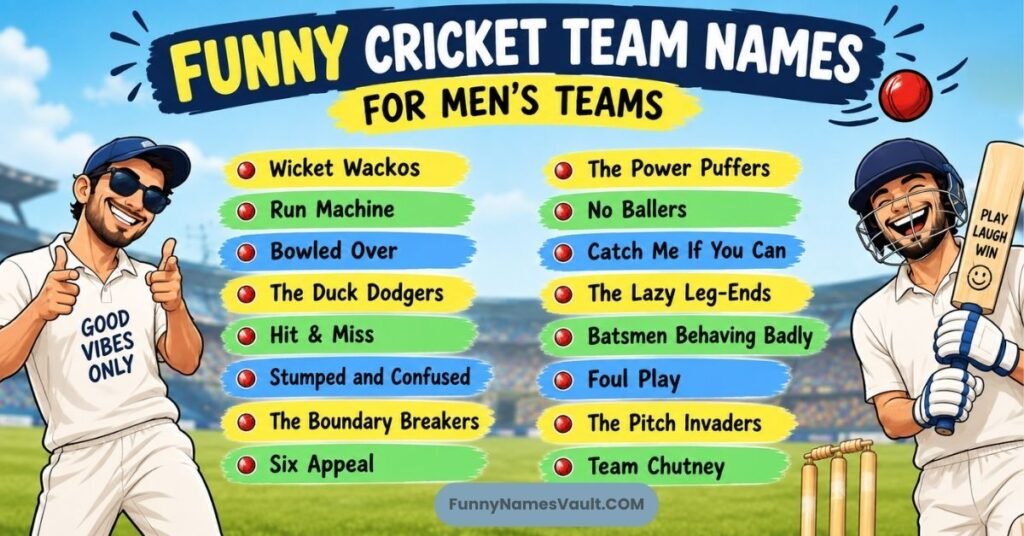 Funny Cricket Team Names For Men's Teams