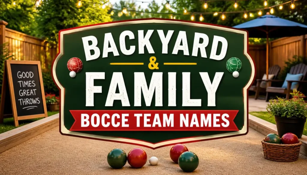 Backyard & Family Bocce Team Names