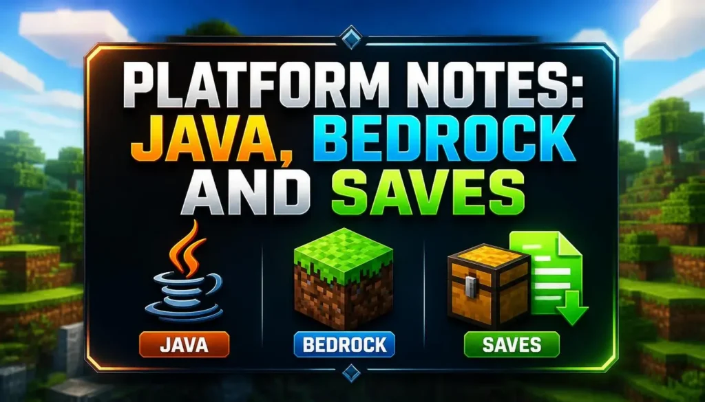 Platform Notes: Java, Bedrock and Saves