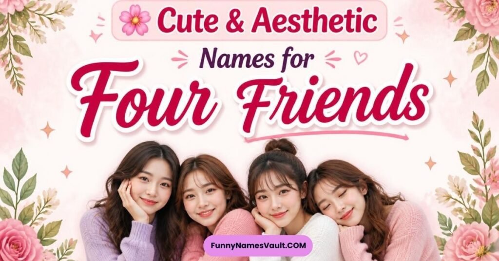 🌸 Cute & Aesthetic Names for Four Friends